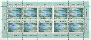 Латвия, Европа 2001, Вода, лист